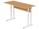 Стол школьный 2-местный 5-7 г/р регулируемый (бук, м/к серый, плоскоовальная труба)